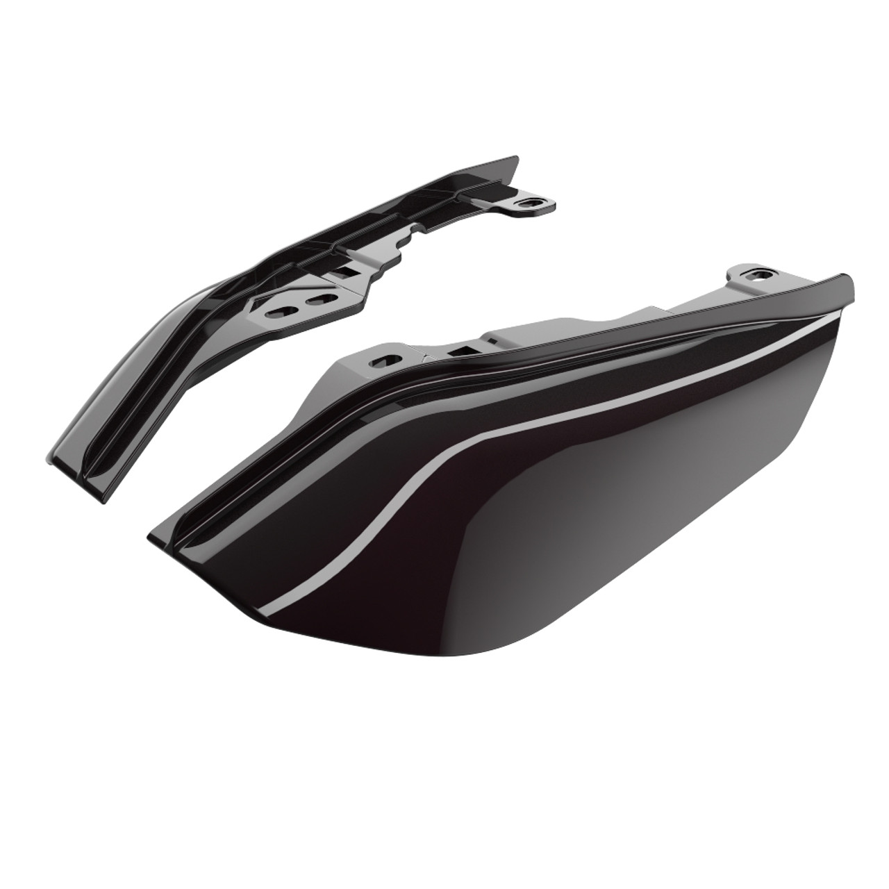 Advanblack Blackened Cayenne Mid-Frame Air Deflectors heat shield For 09-16 Harley Davidson Street Road Electra Glide