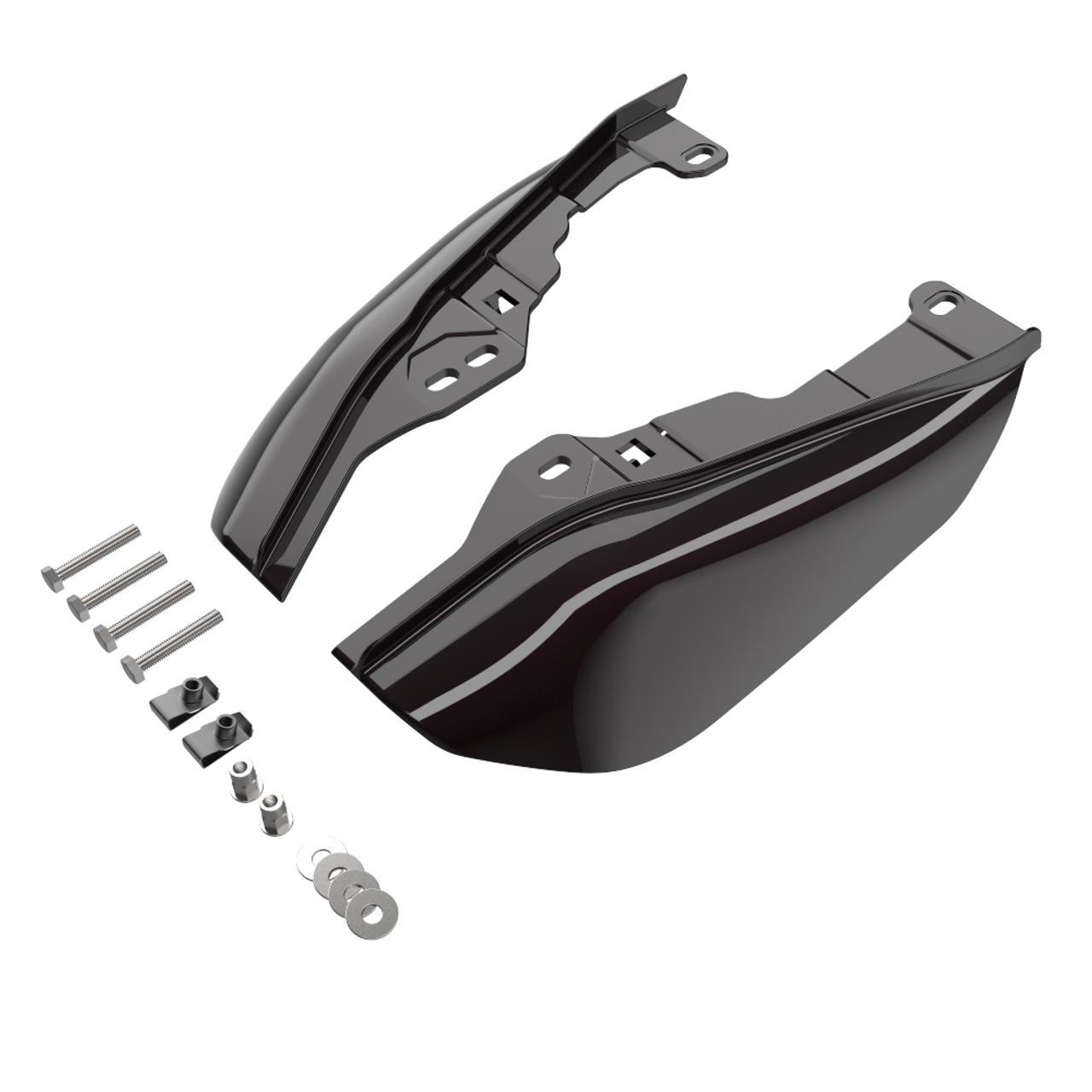 Advanblack Blackened Cayenne Mid-Frame Air Deflectors heat shield For 09-16 Harley Davidson Street Road Electra Glide