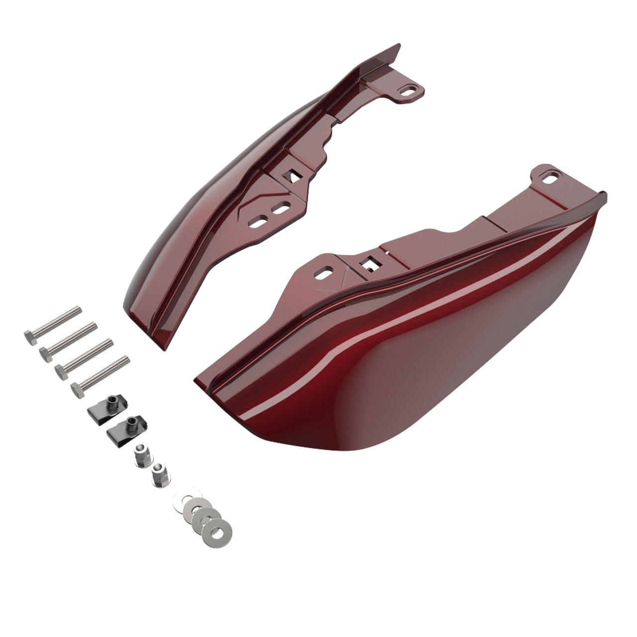 Advanblack Mysterious Red Sunglo Mid-Frame Air Deflectors heat shield For 09-16 Harley Davidson Street Road Electra Glide
