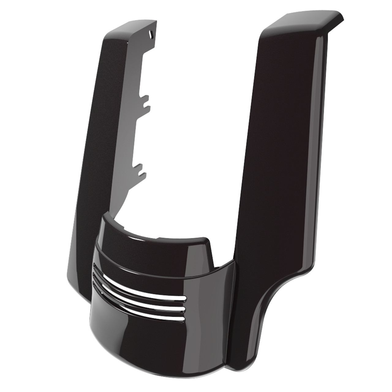 AdvanBlack Single Cutout Blackened Cayenne Stretched Rear Fender Extension For 2014+ Harley Davidson Touring Models