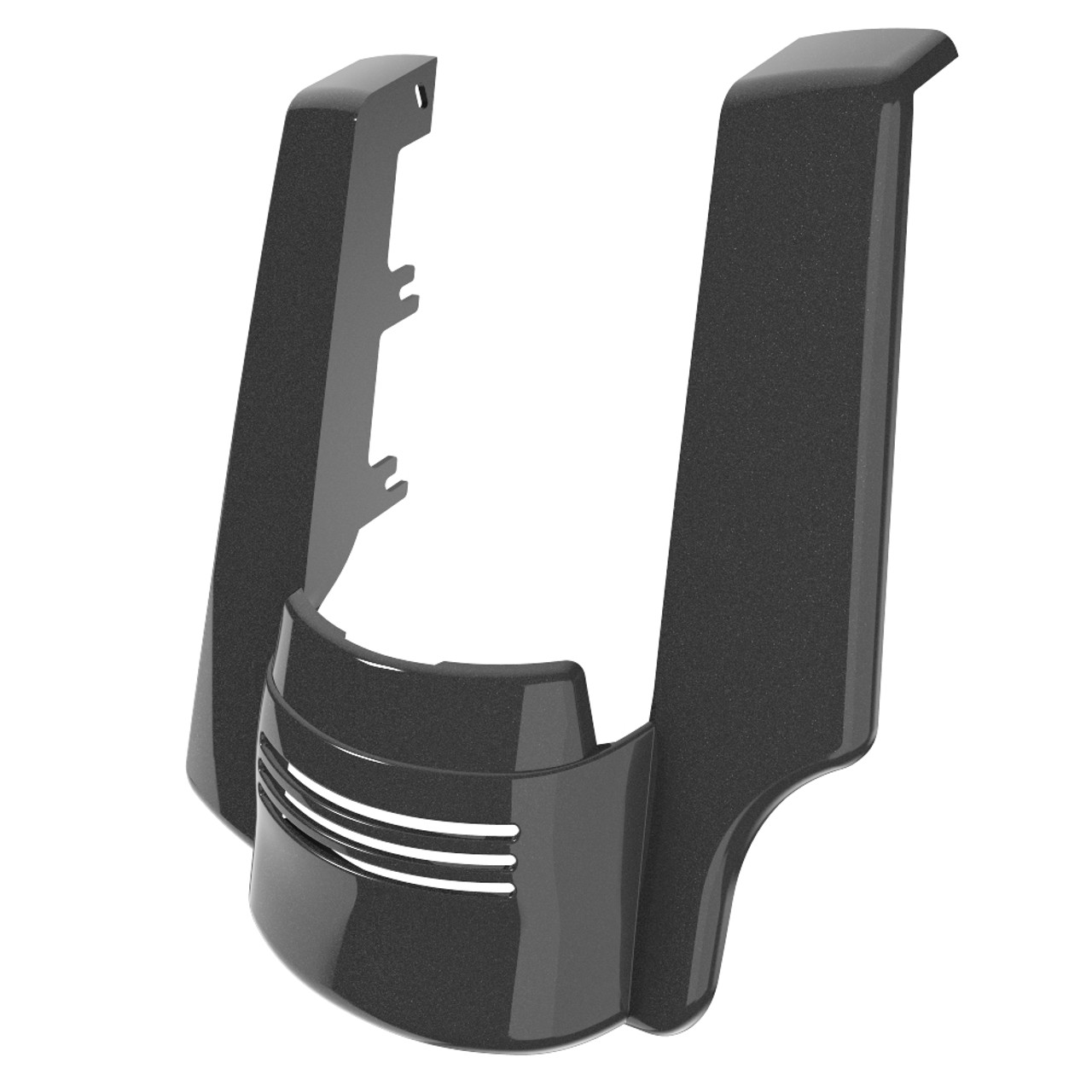 AdvanBlack Single Cutout Black Hole Stretched Rear Fender Extension For 2014+ Harley Davidson Touring Models