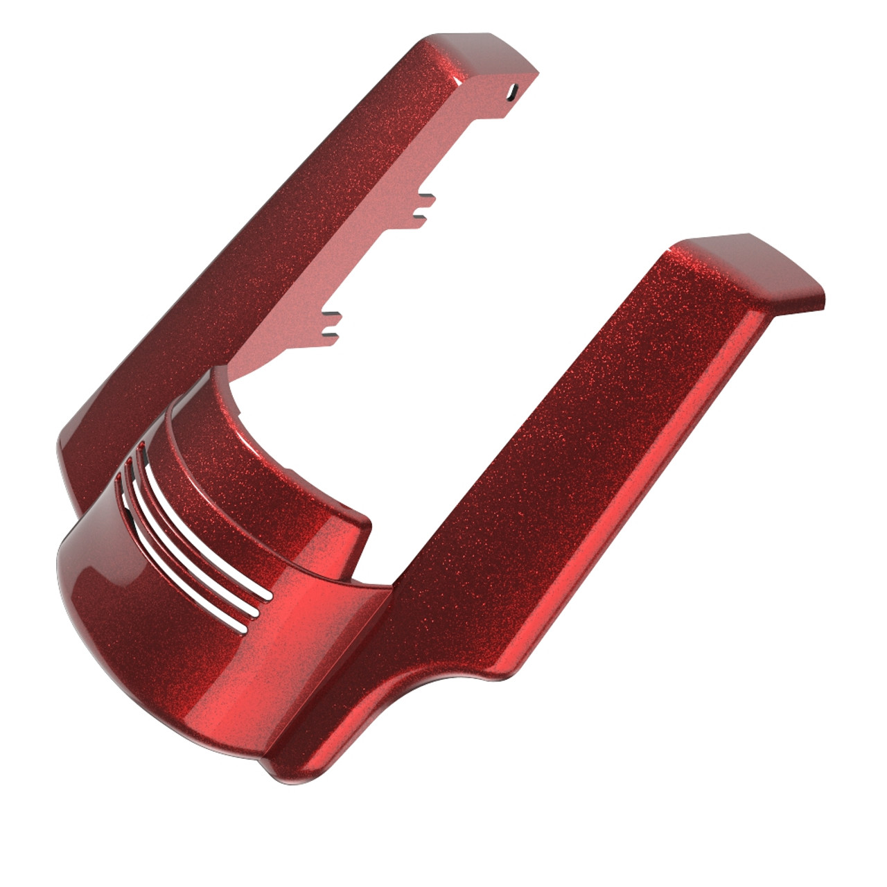 AdvanBlack Single Cutout Hard Candy Hot Rod Red Flake Stretched Rear Fender Extension For 2014+ Harley Davidson Touring Models