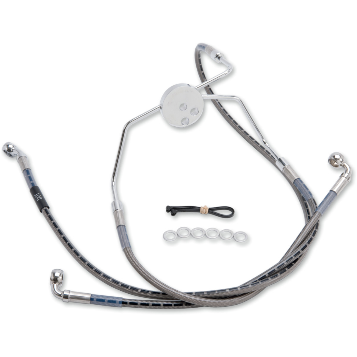 Russell #R08999S - Brake Line - Front - Stainless Steel - +6" - FL '94-'07