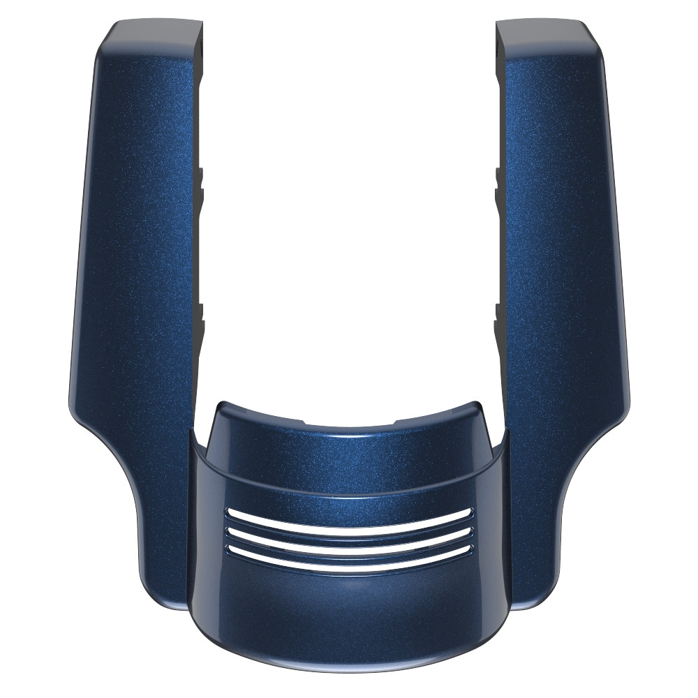 Advanblack Dual Cutout Blue Steel Stretched Rear Fender Extension For 2014+ Harley Davidson Touring