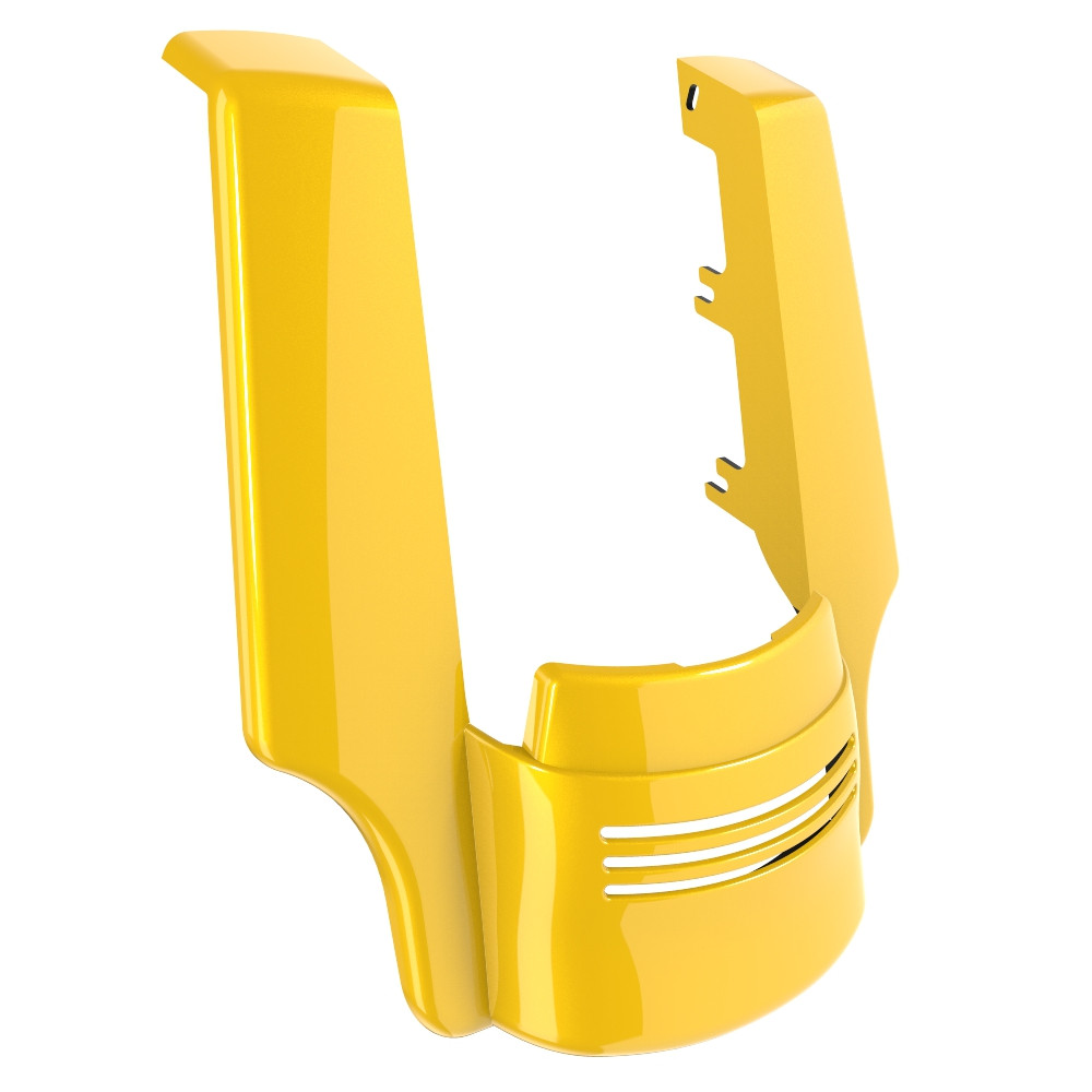 Advanblack Dual Cutout Chrome Yellow Stretched Rear Fender Extension For 2014+ Harley Davidson Touring Models