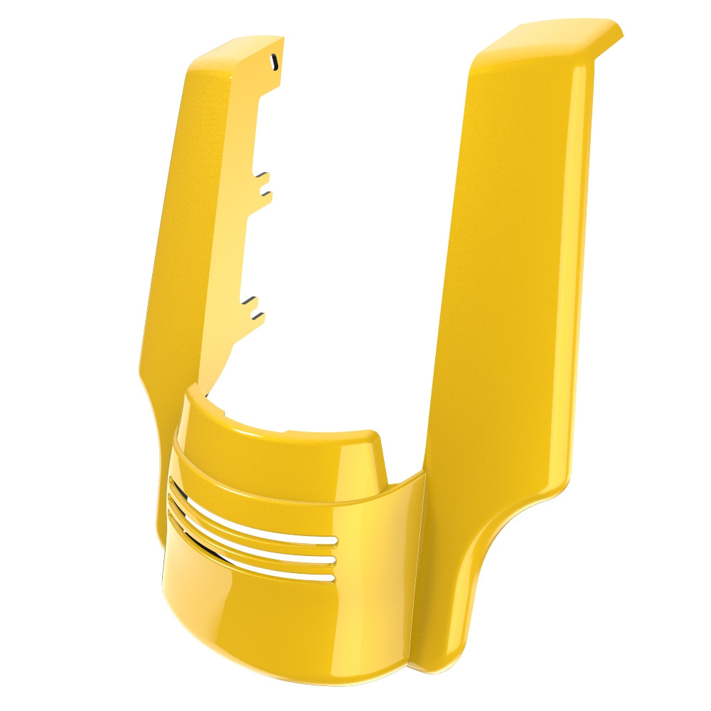 Advanblack Dual Cutout Chrome Yellow Stretched Rear Fender Extension For 2014+ Harley Davidson Touring Models