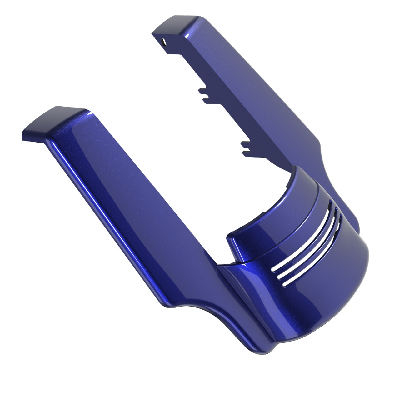 Advanblack Dual Cutout Zephyr Blue Stretched Rear Fender Extension For 2014+ Harley Davidson Touring Models