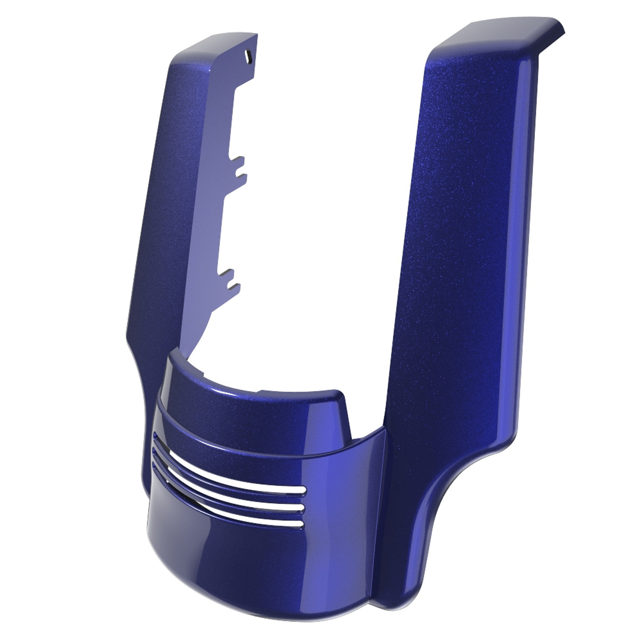 Advanblack Dual Cutout Zephyr Blue Stretched Rear Fender Extension For 2014+ Harley Davidson Touring Models