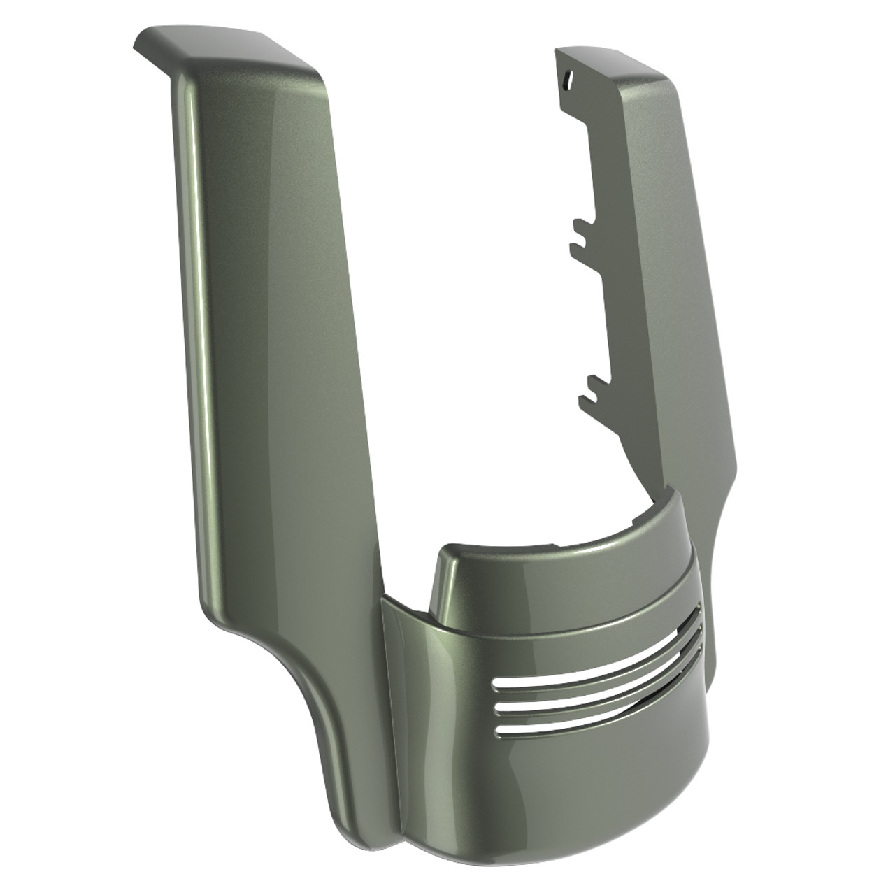 Advanblack Dual Cutout Deadwood Green Glossy  Stretched Rear Fender Extension For 2014+ Harley Davidson Touring Models