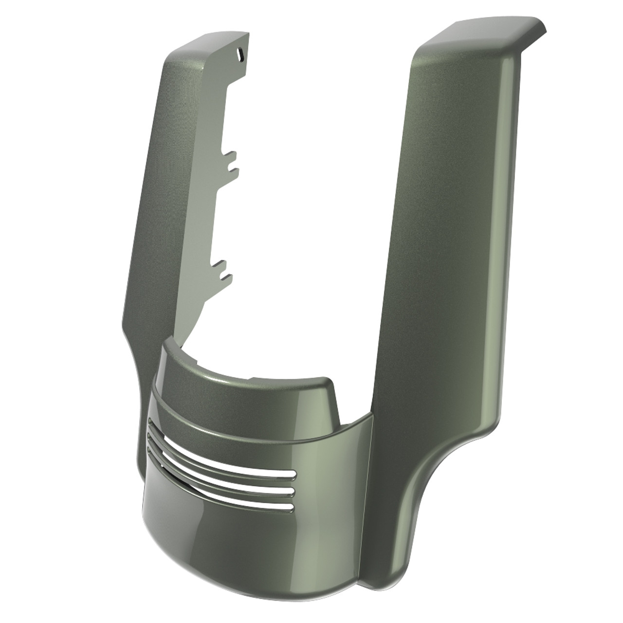 Advanblack Dual Cutout Deadwood Green Glossy  Stretched Rear Fender Extension For 2014+ Harley Davidson Touring Models