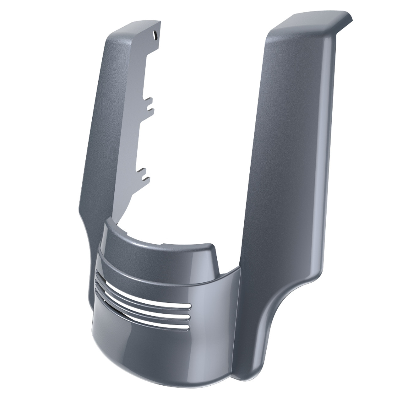 Advanblack Dual Cutout Gauntlet Gray Metallic Stretched Rear Fender Extension For 2014+ Harley Davidson Touring Models