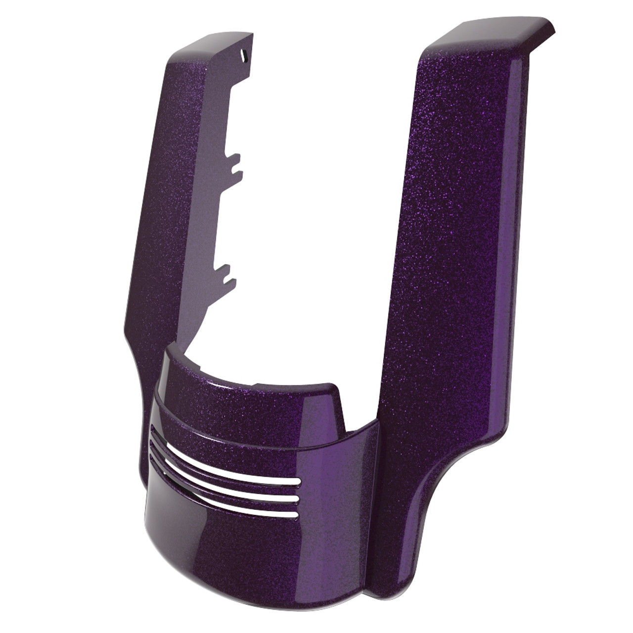 Advanblack Dual Cutout Hard Candy Mystic Purple Flake Stretched Rear Fender Extension For 2014+ Harley Davidson Touring Models