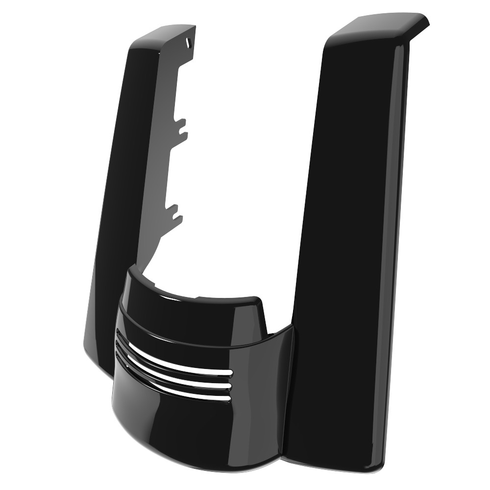 AdvanBlack No Cutout  Vivid Black  Stretched Rear Fender Extension For 2014+ Harley Davidson Touring Models