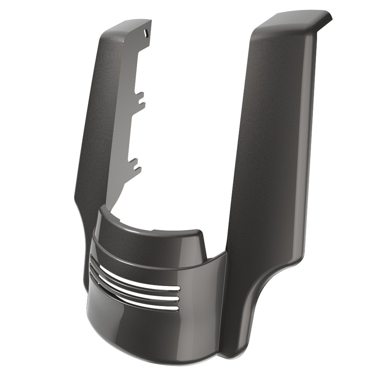 Advanblack Dual Cutout Silver Flux Stretched Rear Fender Extension For 2014+ Harley Davidson Touring Models
