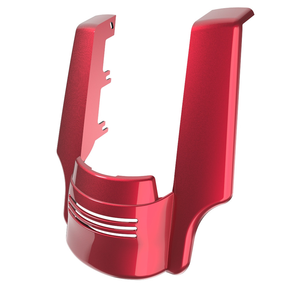 AdvanBlack Dual Cutout Velocity Red Sunglo Stretched Rear Fender Extension For 2014+ Harley Davidson Touring Models