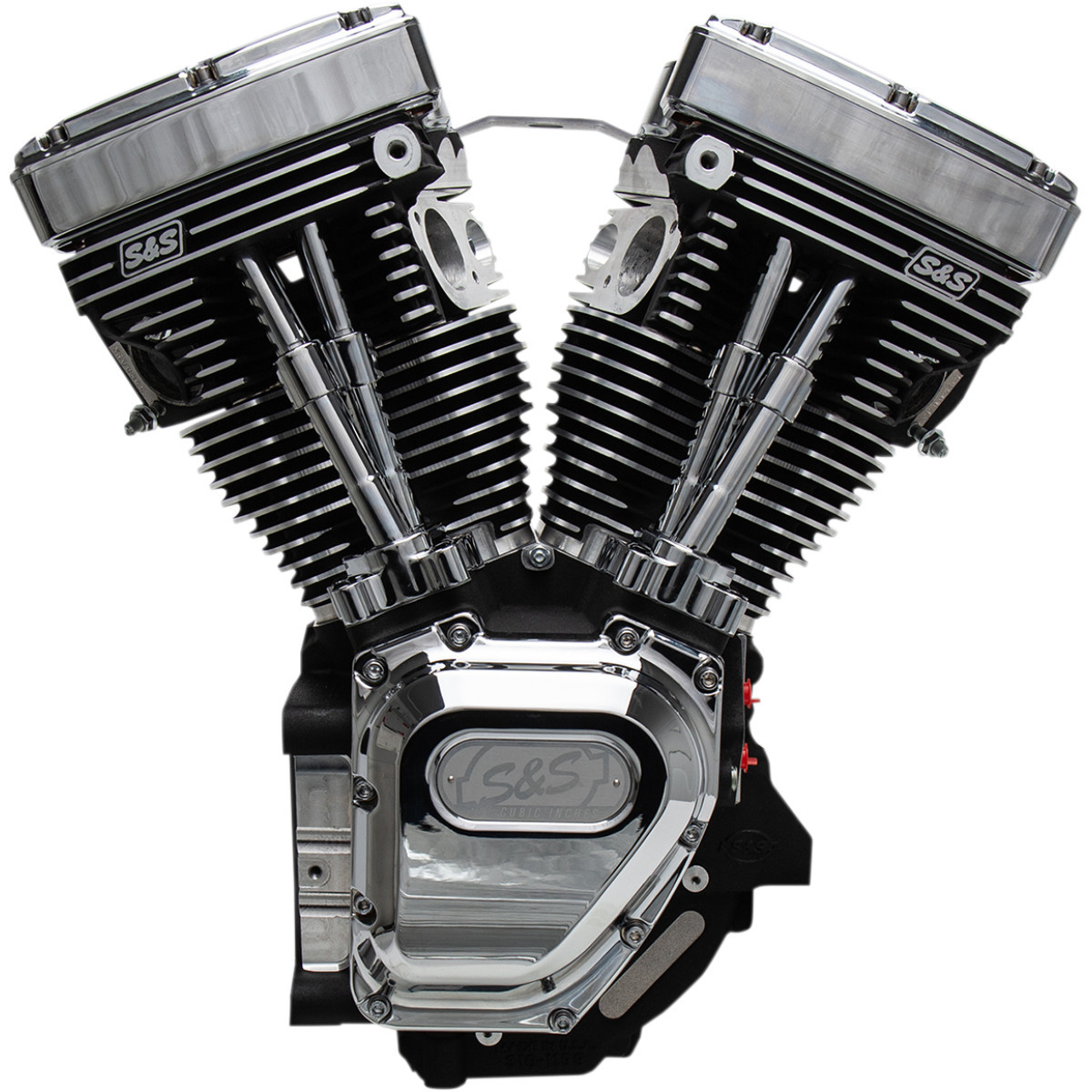 S&S Cycle #310-0770A - T111 Long Block Engine - Wrinkle Black and Chrome - Touring | Dyna