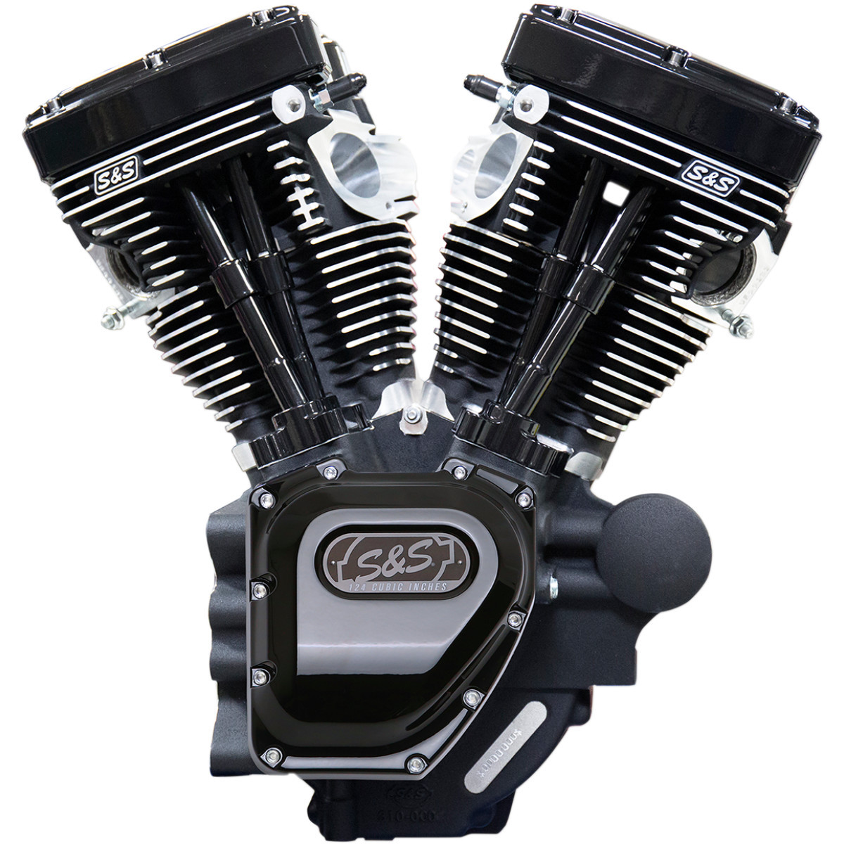 S&S Cycle #310-0836A - T124 Long Block Engine - Black - Touring