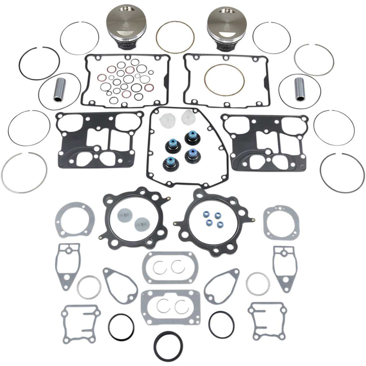 Wiseco #VT2721 - Piston Kit with Gasket - +0.010" - Twin Cam 88" Bored to 1550 cc (95 Cubic Inch)