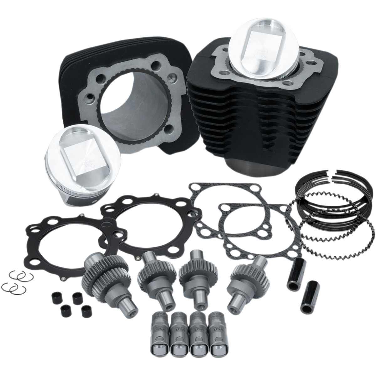 S&S Cycle #910-0701 - Hooligan Kit - 1200 cc to 1250 cc - Wrinkle Black - Sportster