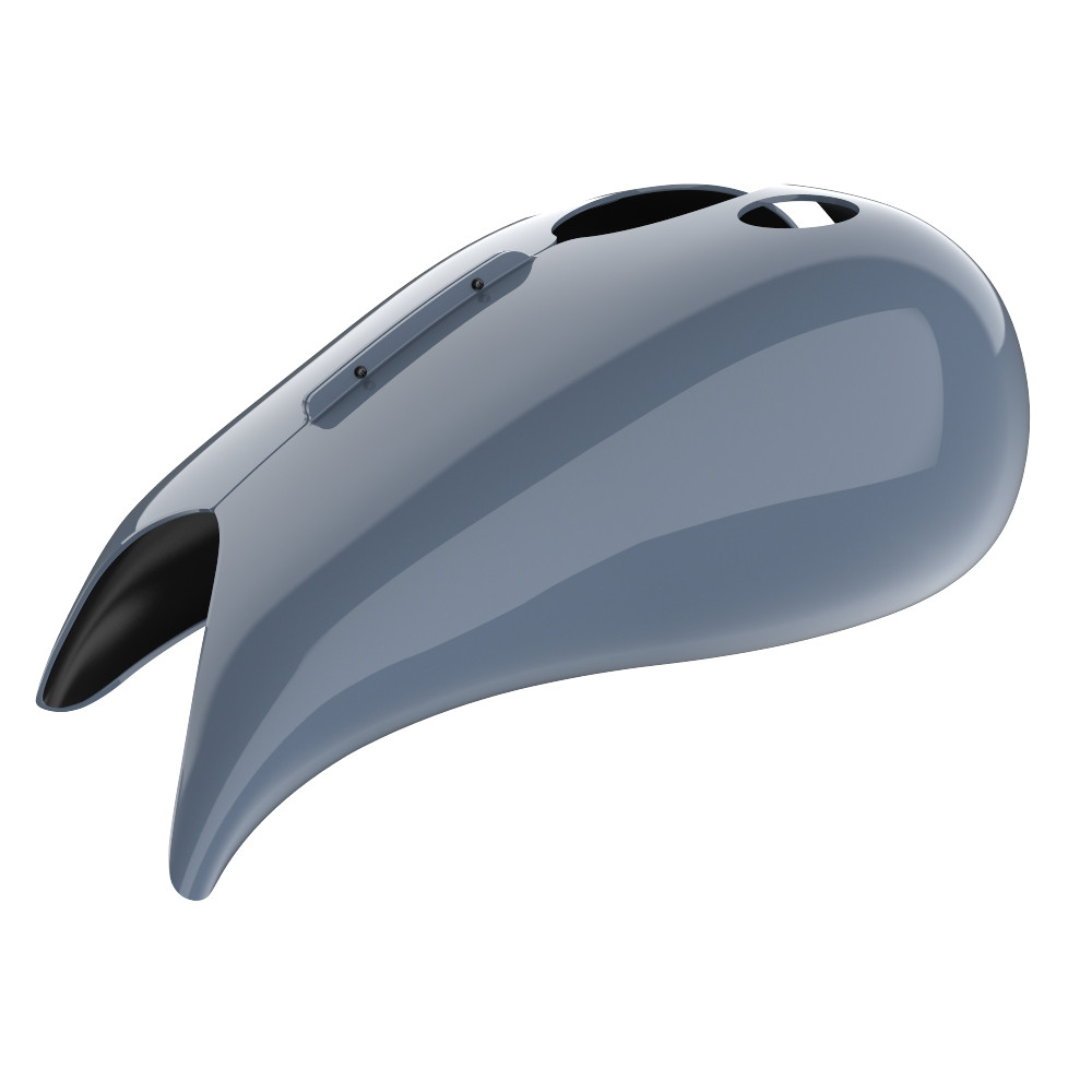 Advanblack Gunship Gray Extended Stretched Tank Cover for Harley 2008-2020 Street Glide & Road Glide