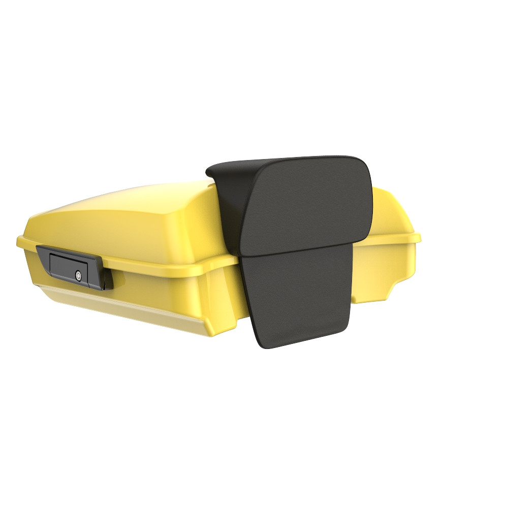 Industrial Yellow Rushmore Razor Tour Pack Pad Black Latch Hardware For  '97-'22 Harley Touring / Softail