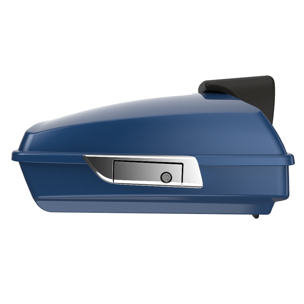 Advanblack Legend Blue (Glossy) Razor Tour Pack Pad Luggage Trunk For '97-'21 Harley Touring Street Electra Road Glide