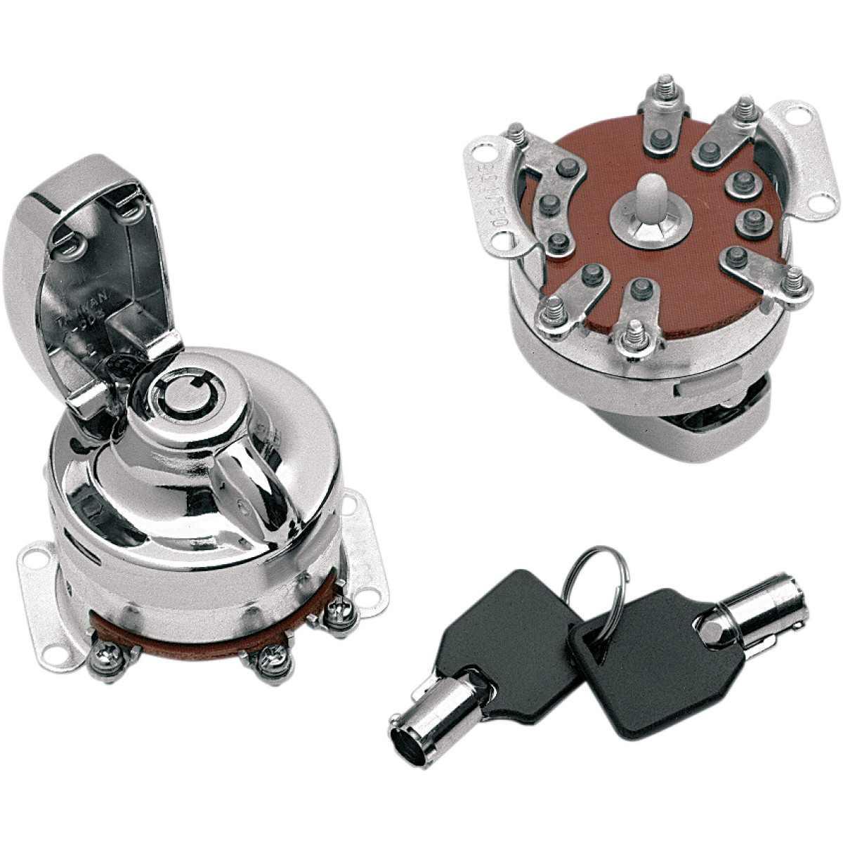 Drag Specialties - 6-Pole Ignition Switch - Round Key