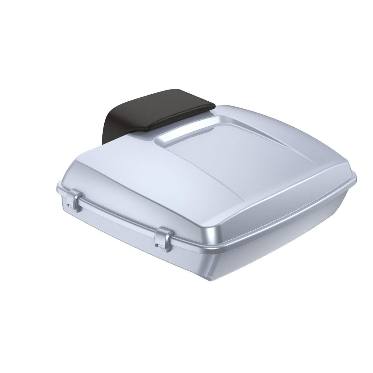 Atlas Silver Metallic Razor Tour Pack Pad Luggage Trunk For '97-'23 Harley Touring