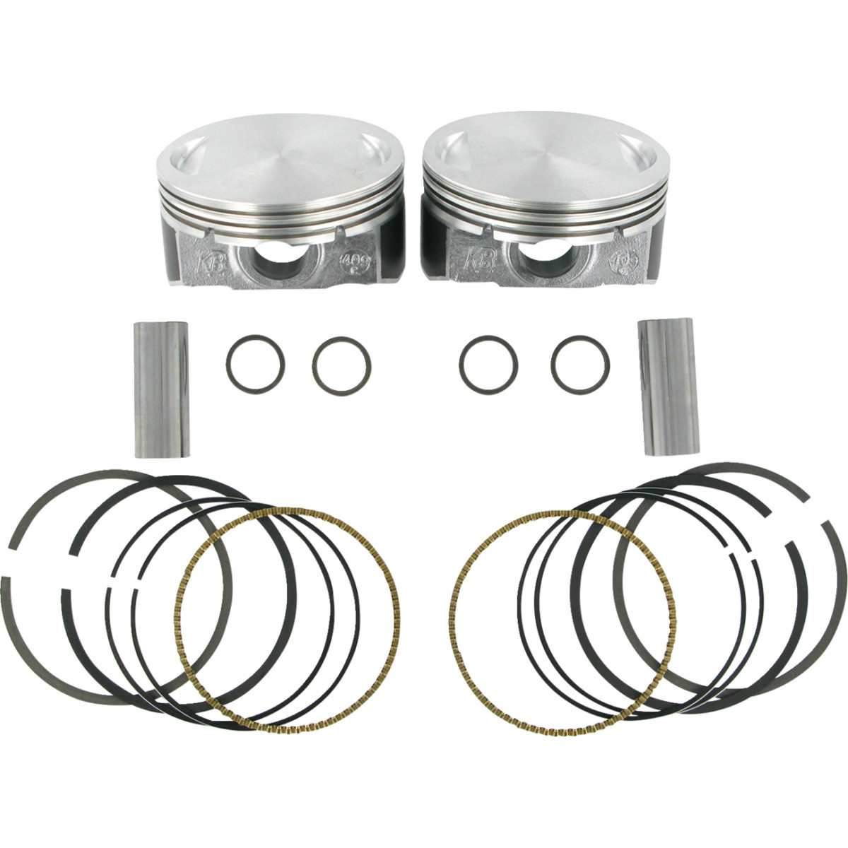 KB Performance #KB409C.010 - Piston Kit - 3.875" +0.010" - 10.0:1 CR - 103" Twin Cam | 96" Twin Cam Big Bore