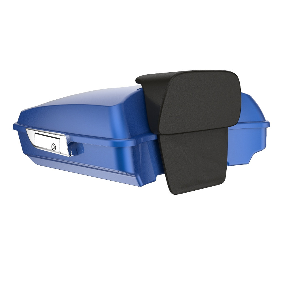 Advanblack Springfield Blue Razor Tour Pack Pak Luggage Trunk Pad For '97-'22 Harley Touring Street Electra Road Glide