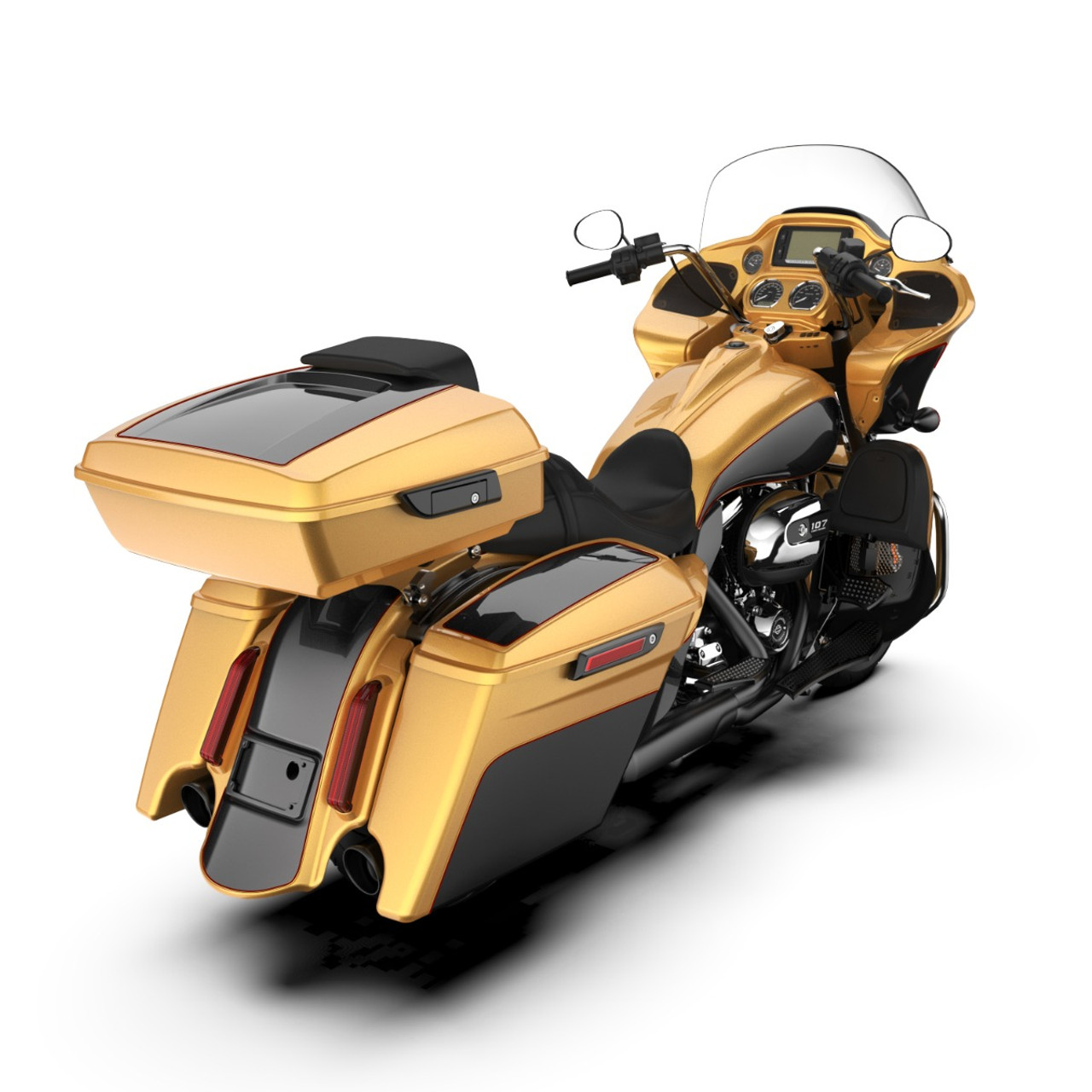 Black Hills Gold and Black Quartz RUSHMORE RAZOR TOUR PACK PAD FOR '97-'23 HARLEY TOURING / SOFTAIL