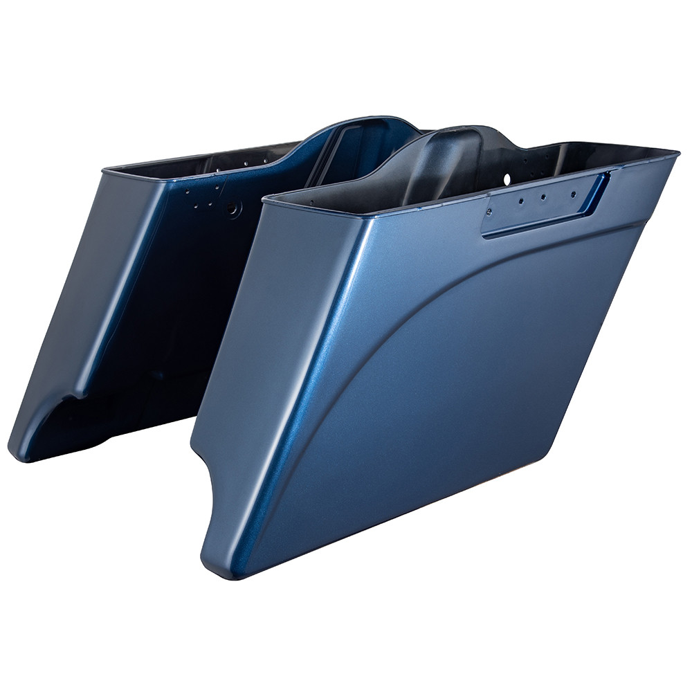 Advanblack Dual Cutout Dark Blue Pearl Stretched Saddlebags Bottoms for Harley '93-'13 Touring