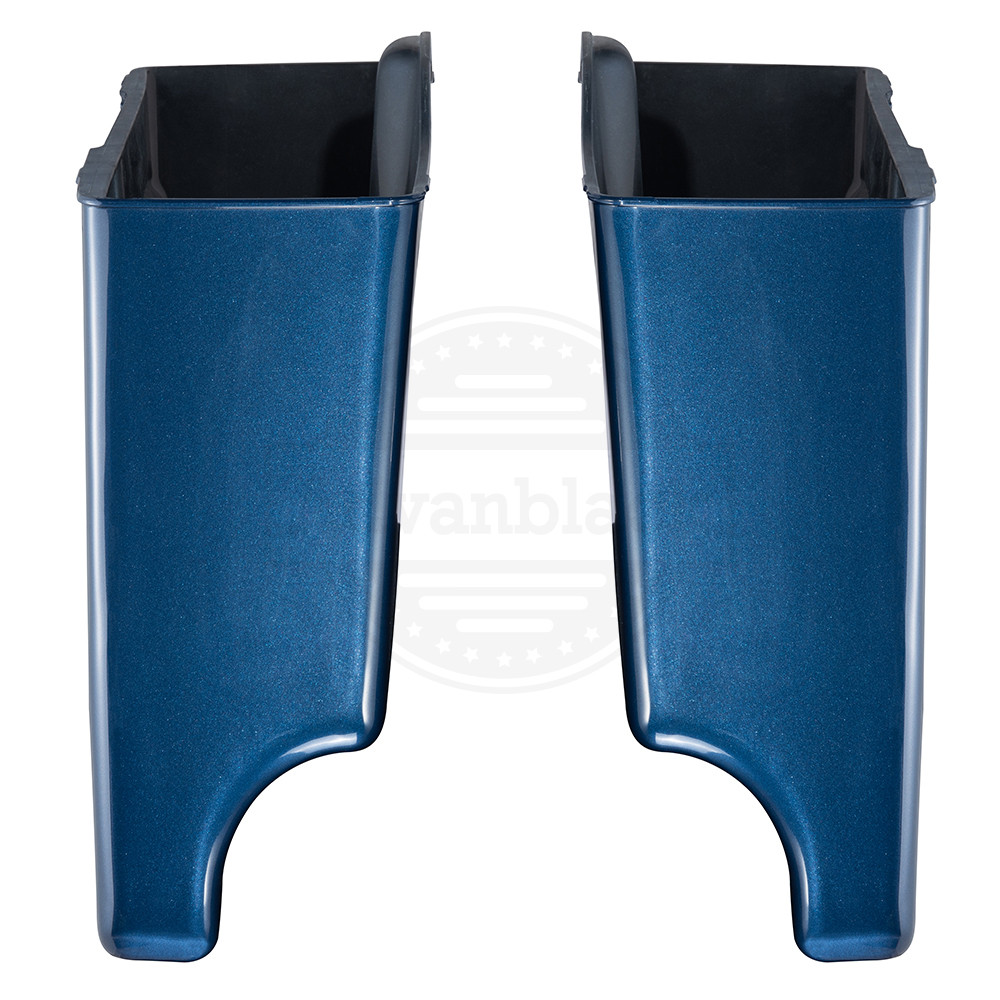 Advanblack Dual Cutout Dark Blue Pearl Stretched Saddlebags Bottoms for Harley '93-'13 Touring
