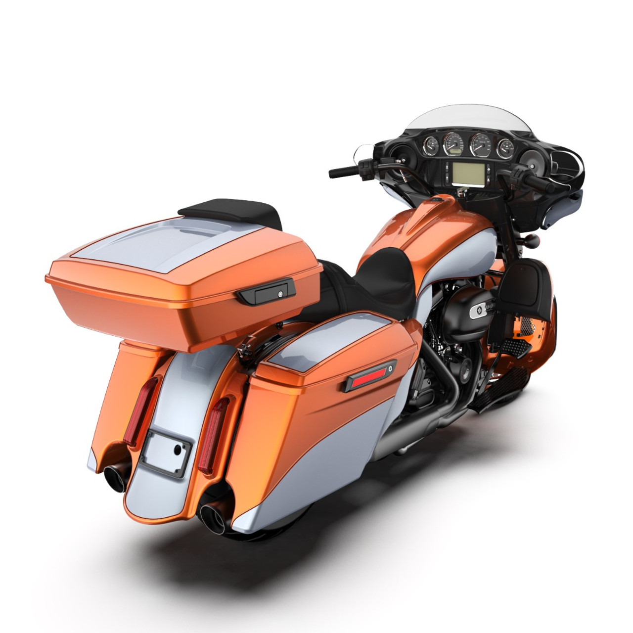 Amber Whiskey and Brilliant Silver 4.5'' STRETCHED SADDLEBAG BOTTOMS FOR HARLEY DAVIDSON 2014+ TOURING