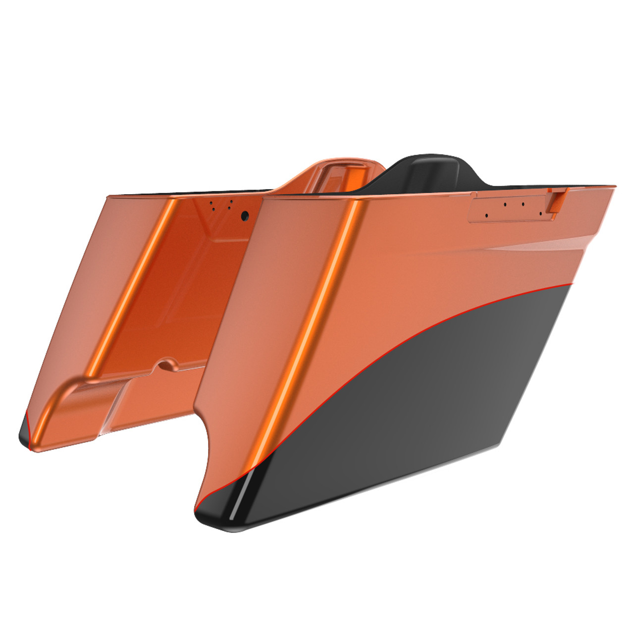 Amber Whiskey and Vivid Black 4.5'' STRETCHED SADDLEBAG BOTTOMS FOR HARLEY DAVIDSON 2014+ TOURING