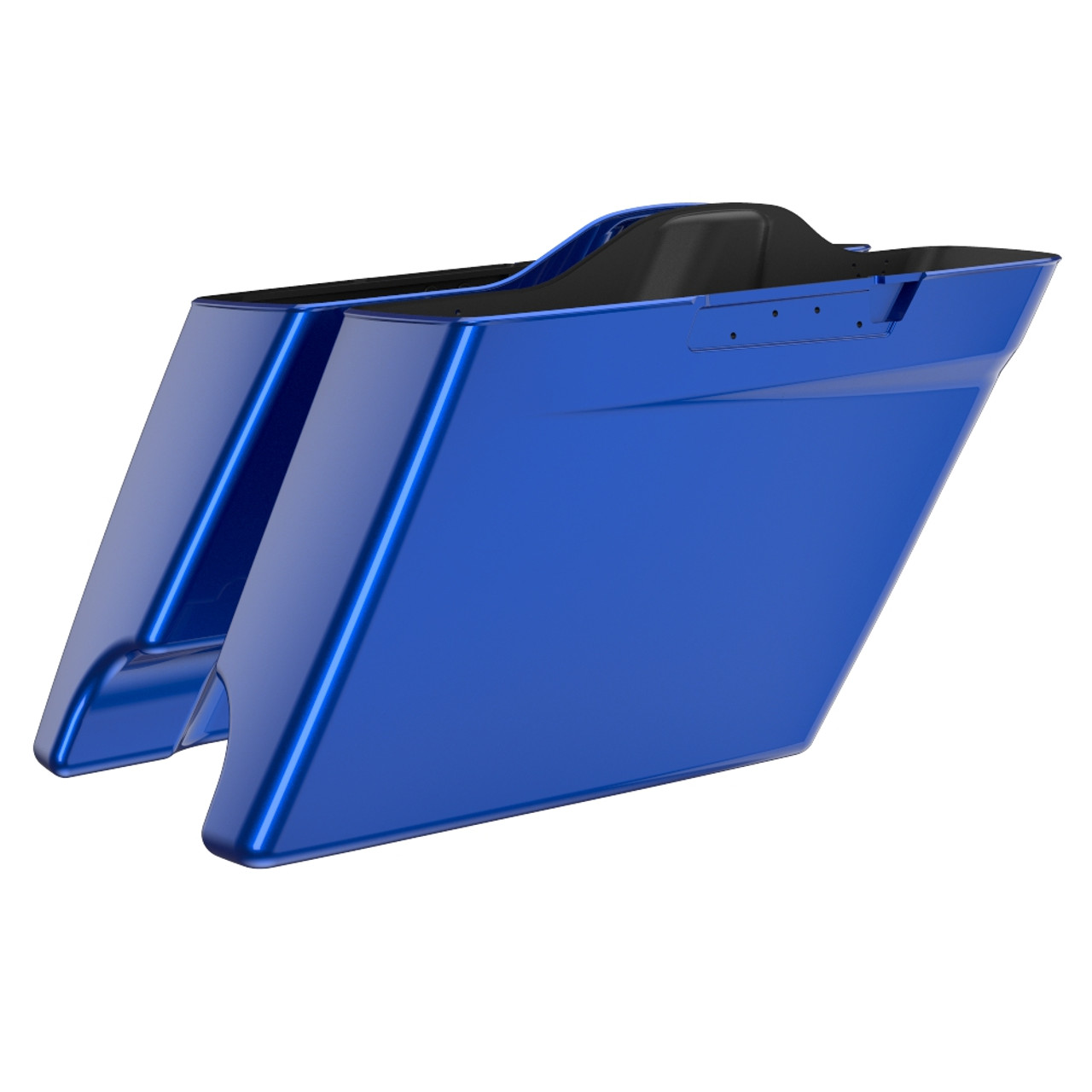 Advanblack Crushed Sapphire Blue Dual Cutout 4.5" Stretched Extended Saddlebags for 2014+ Harley Davidson Touring