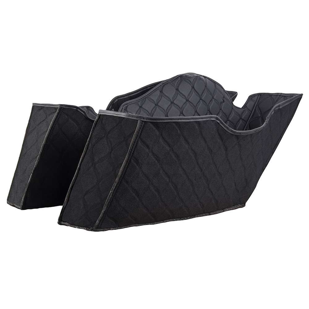 Advanblack Saddlebag Liner Custom Black Stitching Liner Kit Fit for 2014+ OEM Factory Stock SaddleBags Bottoms