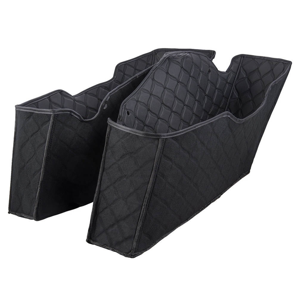 Advanblack Saddlebag Liner Custom Black Stitching Liner Kit Fit for 2014+ OEM Factory Stock SaddleBags Bottoms