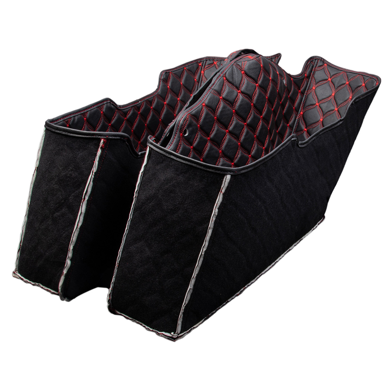 Advanblack Saddlebag Liner Custom Red Stitching Liner Kit Fit for 2014+ OEM Factory Stock SaddleBags Bottoms
