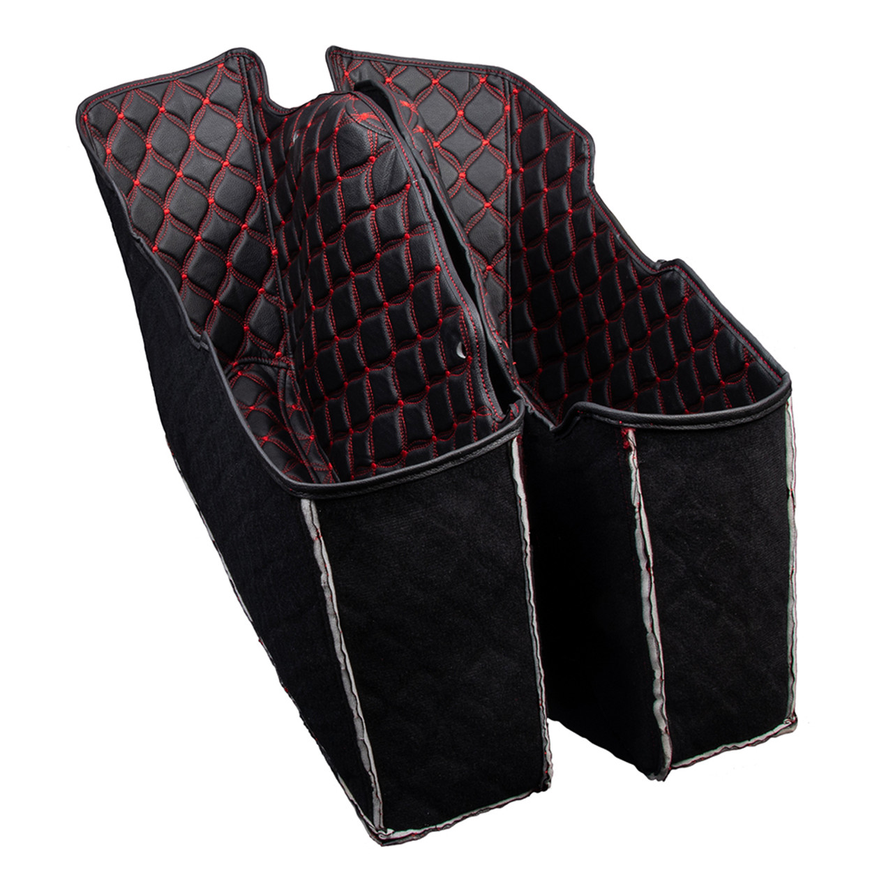 Advanblack Saddlebag Liner Custom Red Stitching Liner Kit Fit for 2014+ OEM Factory Stock SaddleBags Bottoms