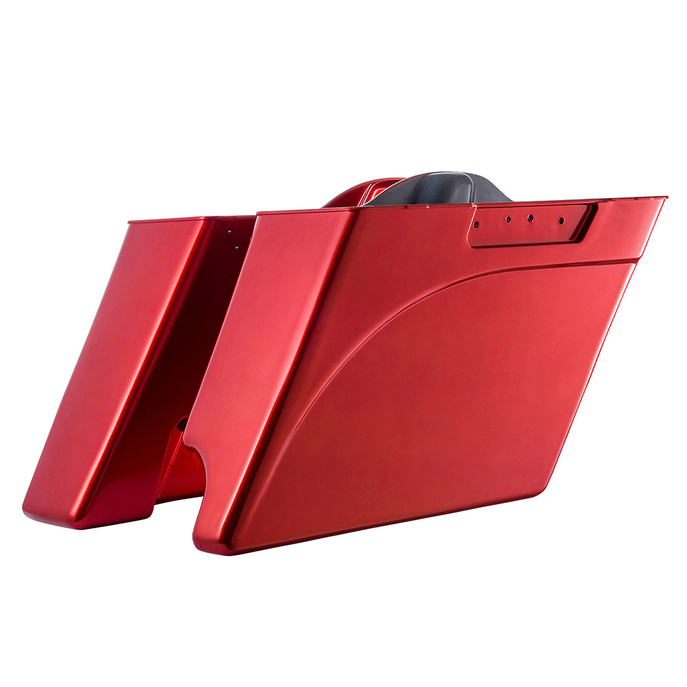 Single Cut Stretched Saddlebags Bottoms for Harley '93-'13 Touring-Candy Orange