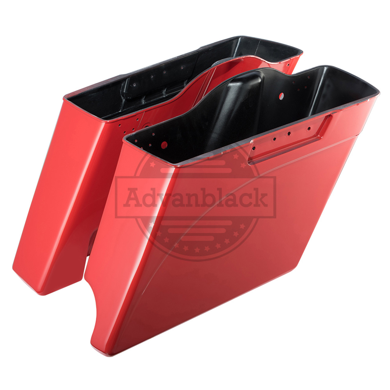 Single Cut Stretched Saddlebags Bottoms for Harley '93-'13 Touring-Scarlet Red