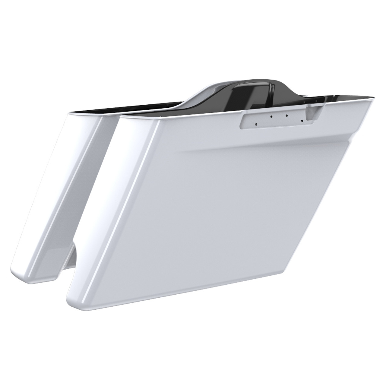 Advanblack Great White Pearl 2 into 1 Stretched Extended Saddlebag Bottoms for 2014+  Harley Davidson Touring