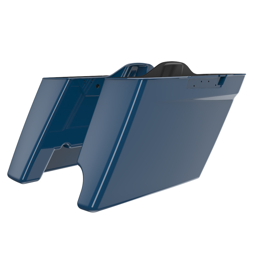 Advanblack Reef Blue 2 into 1 Stretched Extended Saddlebag Bottoms for 2014+  Harley Davidson Touring