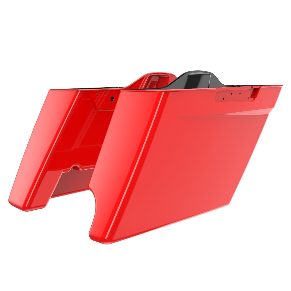 Advanblack  Scarlet Red 2 into 1 Stretched Extended Saddlebag Bottoms for 2014+  Harley Davidson Touring