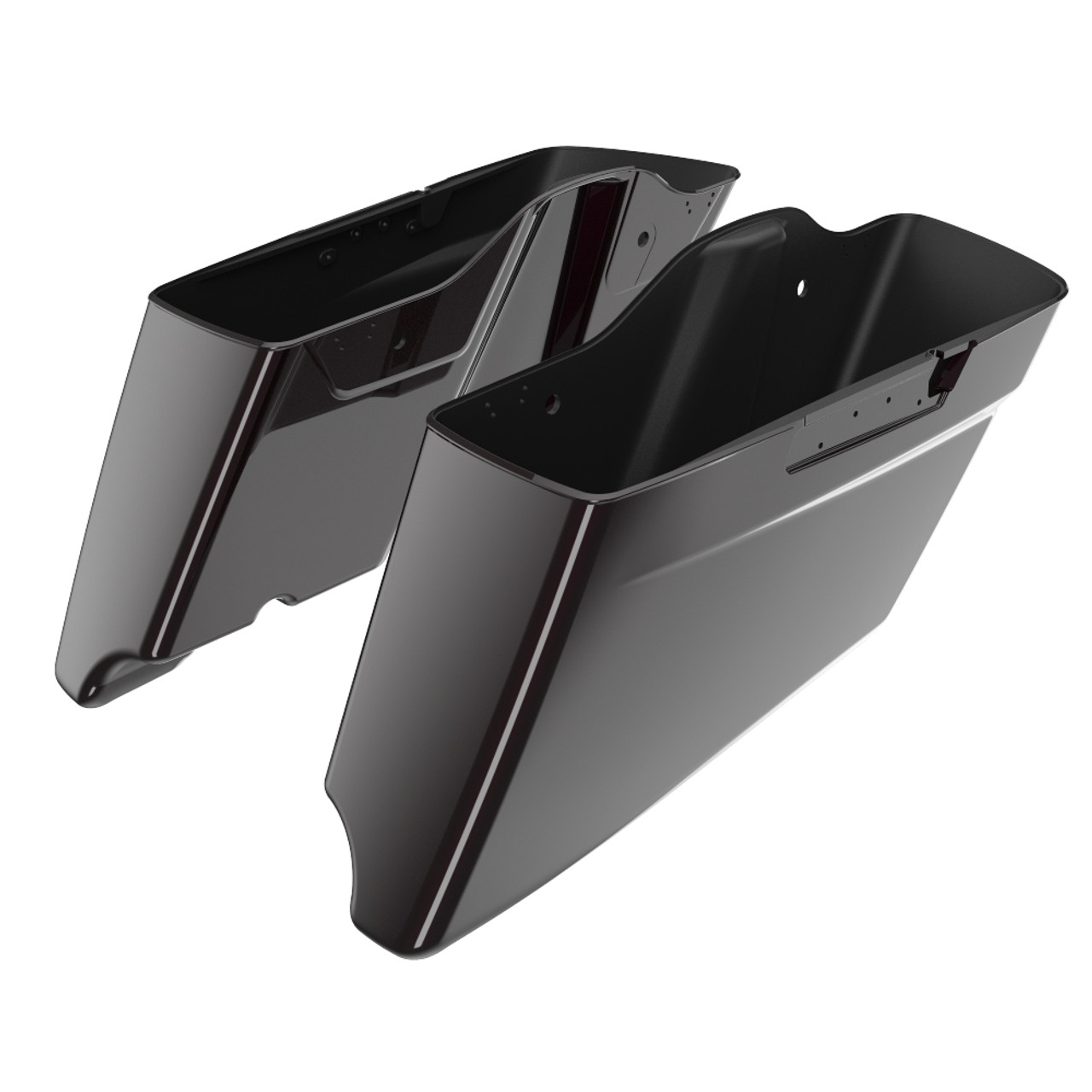 Blackened Canyenne CVO Style Tapered Stretched Saddlebag Bottoms for Harley Davidson 2014+ Touring