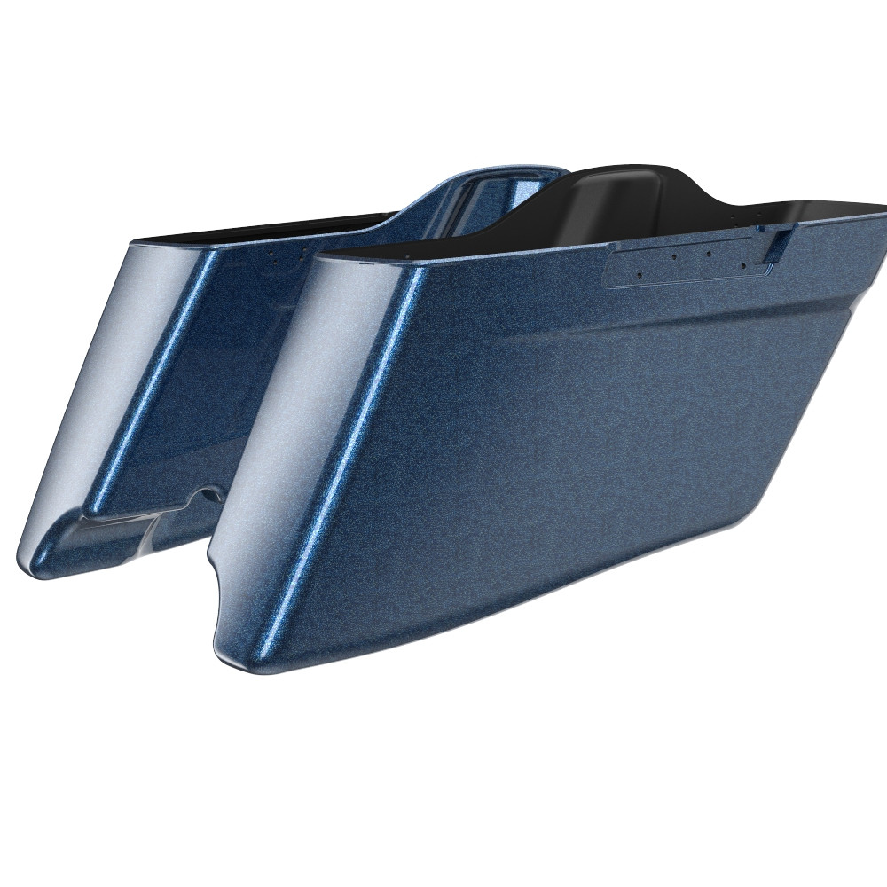 Advanblack Cosmic Blue Pearl CVO Style Tapered Stretched Extended Saddlebag Bottoms for Harley Davidson 2014+ Touring