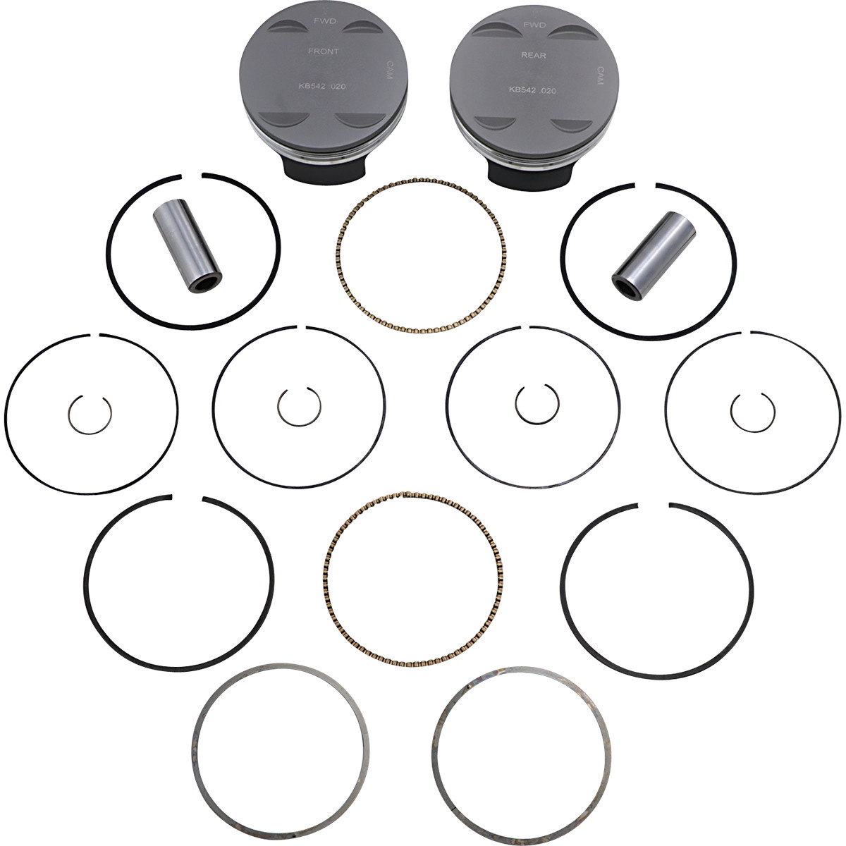 KB Performance #KB542LCA.020 - Piston Kit - 4.125" +0.020" - 11.0:1 CR - 114"/117" Bored to 120" - M8