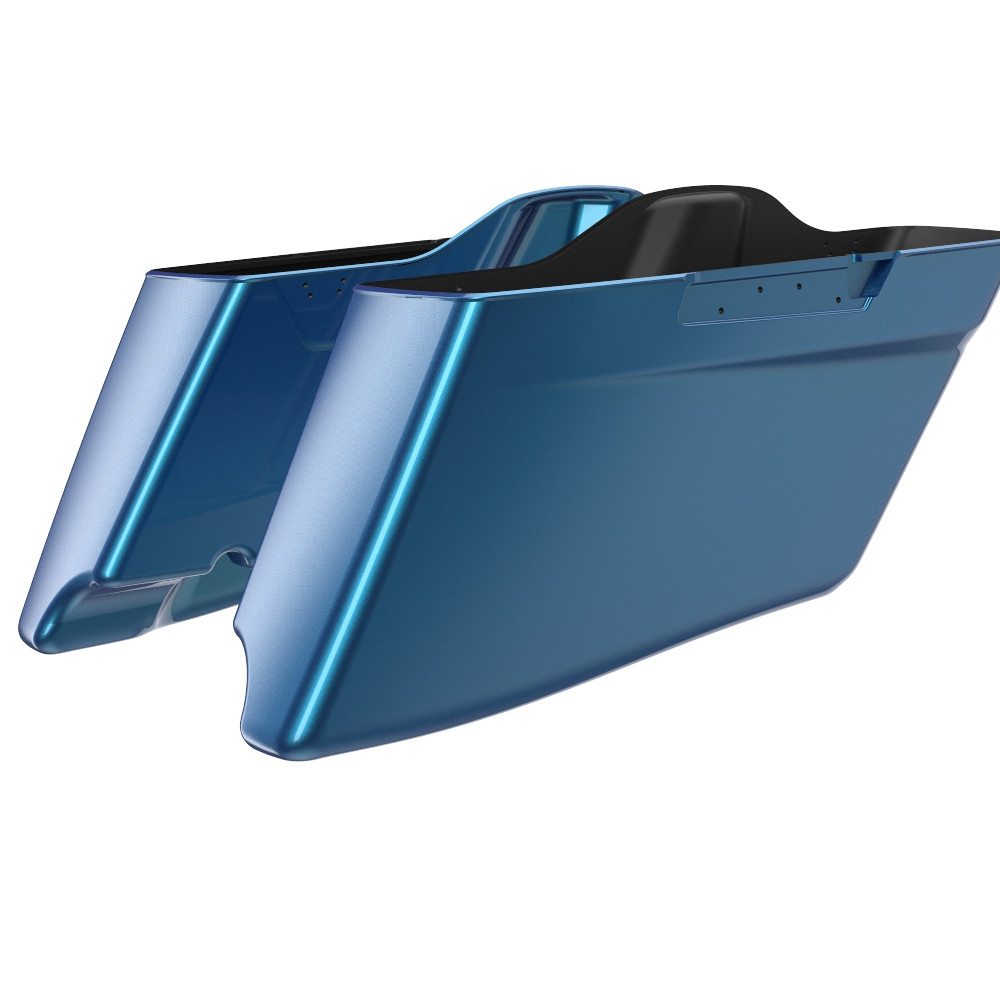 Advanblack Daytona Blue CVO Style Tapered Stretched Extended Saddlebag Bottoms for Harley Davidson 2014+ Touring