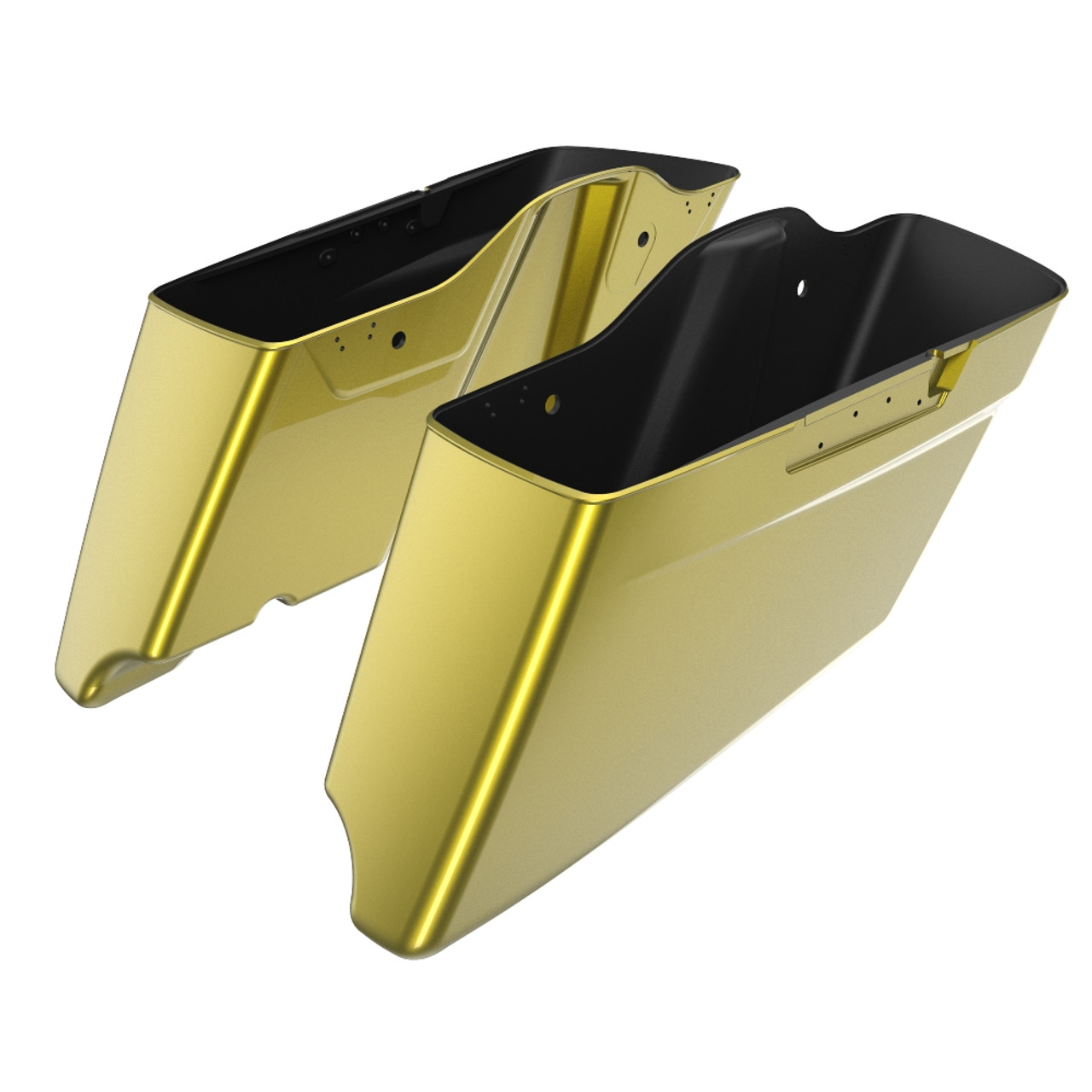 Advanblack Eagle Eye Yellow CVO Style Tapered Stretched Extended Saddlebag Bottoms for Harley Davidson 2014+ Touring